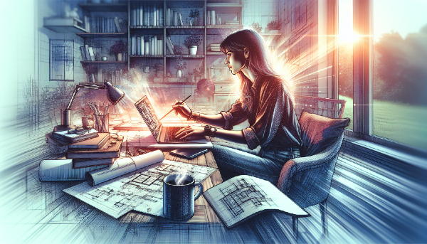 Ilustração de um freelancer trabalhando em um projeto