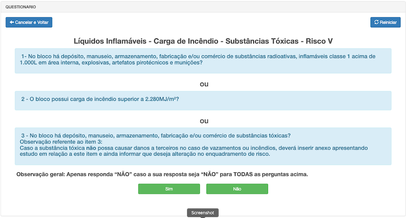 Informe de Carga de Incêndio no Corpo de Bombeiros Militar de Santa Catarina.