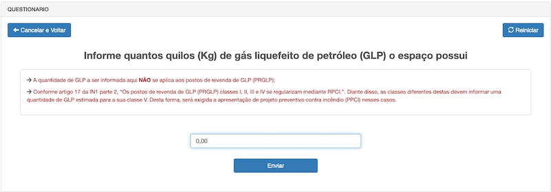 Informe do uso de gás no Corpo de Bombeiros Militar de Santa Catarina.