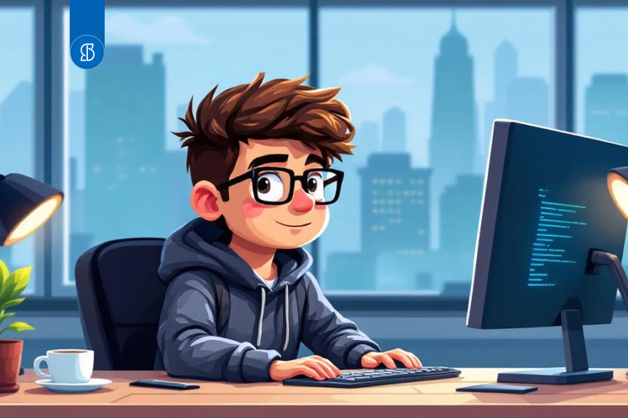 Desenho de um programador PJ