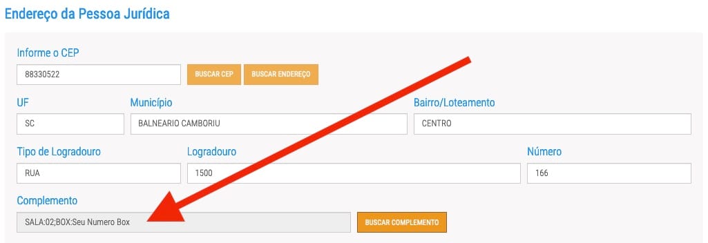Imagem do número Box na consulta de viabilidade.