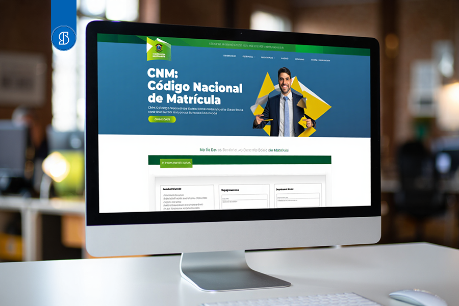 Imagem de computador com o CNM: Código Nacional de Matrícula